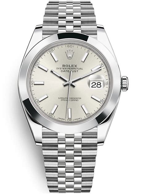 Rolex Datejust 41 Silver Dial Smooth Bezel Men's Watch